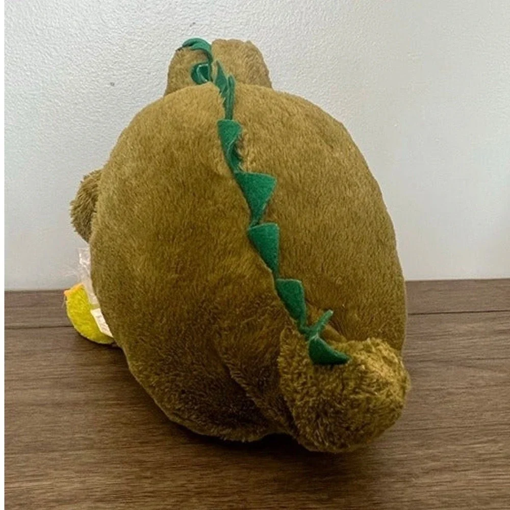 Green‎ Dinosaur T-Rex Plush Stuffed Animal Soft Toy Round 12 inch Green Spikes